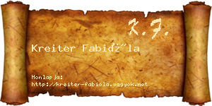 Kreiter Fabióla névjegykártya